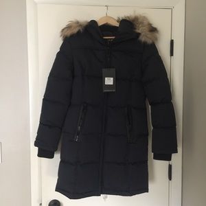 NWT Noize Down Alternative Parka Coat, Navy Blue